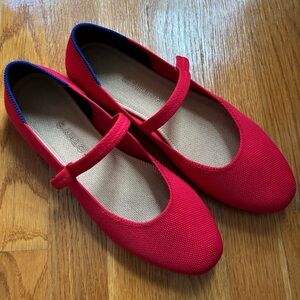 Rothy's The Square Mary Jane Lollipop Red Flats